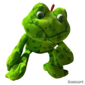 11” Toy Factory Green Frog Plush